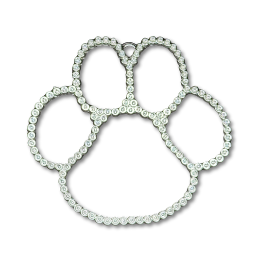 Rhinestone Look Paw - 4" - Silver - 11 pc. pkg.