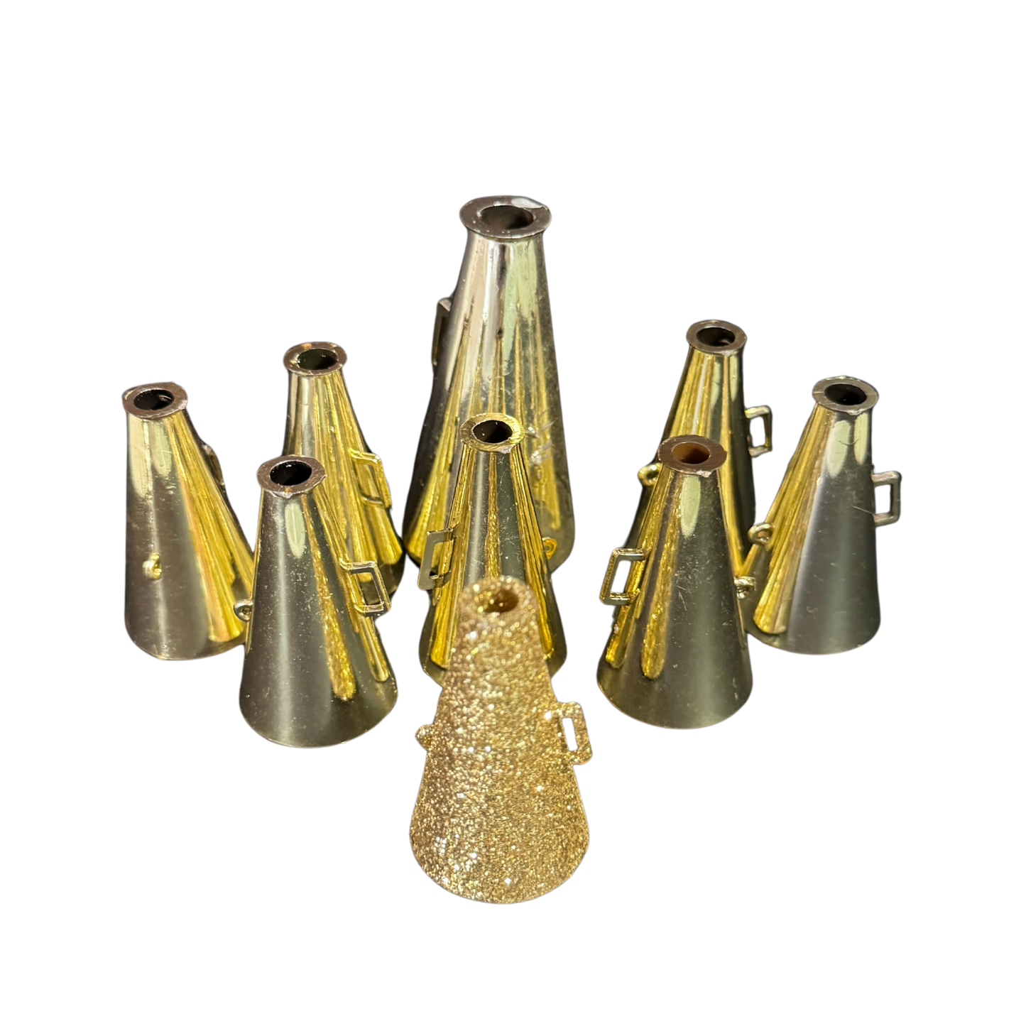 Megaphone Assortment - Gold - 9 pc. pkg.