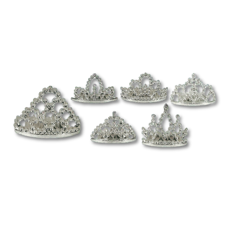 Mini Princess Crowns - 1.5" - Silver - 37 pc. pkg.