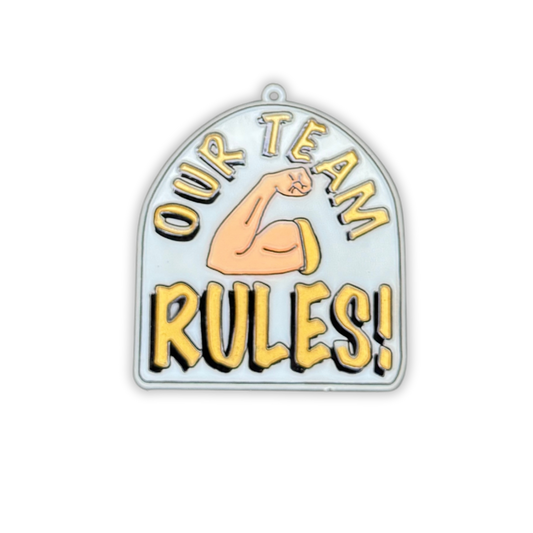Our Team Rules - 2" - Gold - 24 pc. pkg.