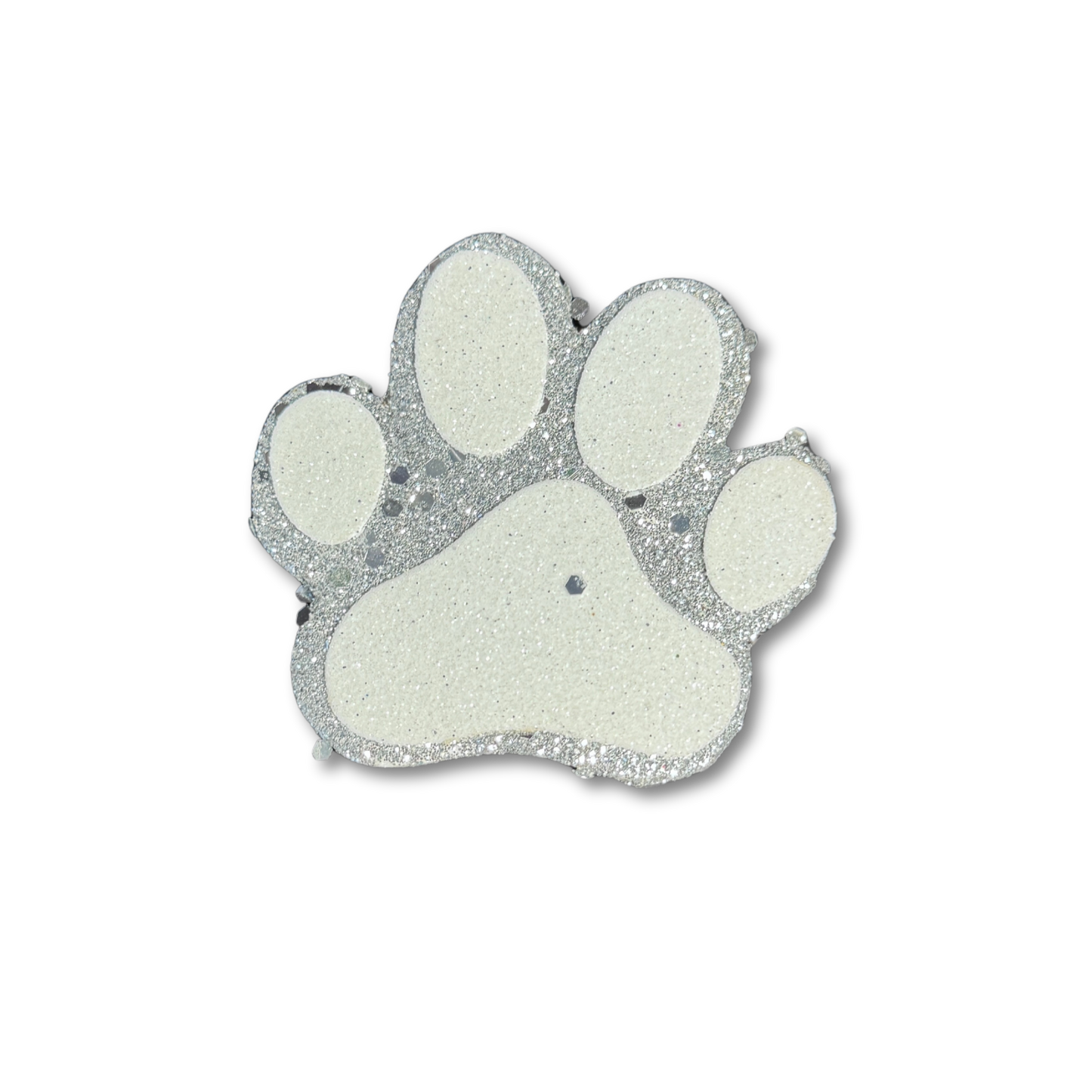 Glitter Foam Paw - Silver - 5 pc. pkg.
