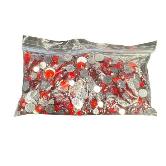 Red Assortment Round Rhinestone