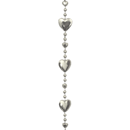 Small Heart Garland - 9' - Silver