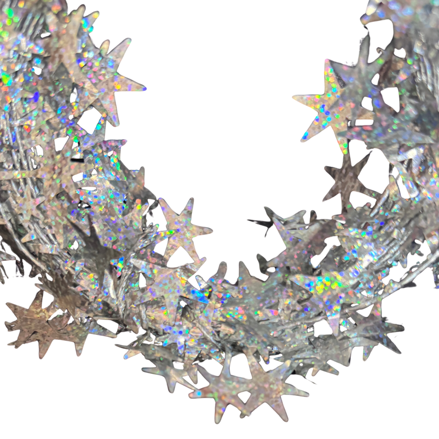 Star Foil Garland - Holographic Silver - Lot