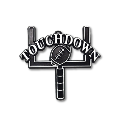 Touchdown Charm - 2" - Black - 8 pc. pkg.