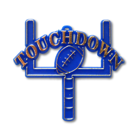 Touchdown Charm - 2" - Royal/Gold - 6 pc. pkg.