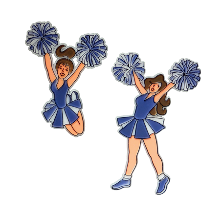 Cheerleaders - 3" - Navy - 2 Styles Per pkg.