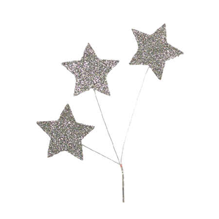 Star - Silver  - Glitter Spray - 18 pc. pkg.