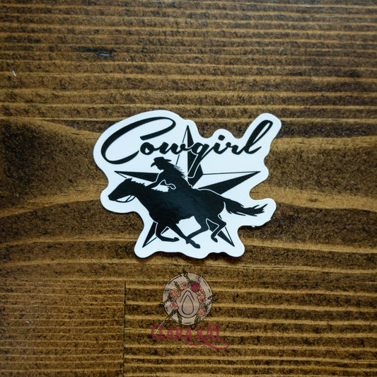 Cowgirl Star-Sticker