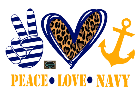 Peace Love Navy (NO MOM) Heather Navy Bleached Tee